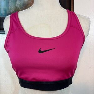 Nike Women's Fuchsia and Black Sports Bra